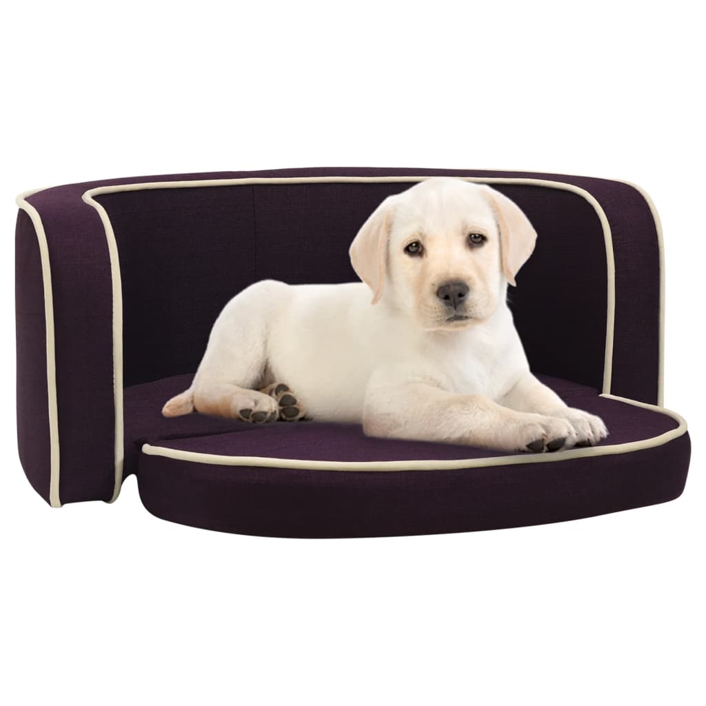 Hundsoffa vikbar vinröd 76x71x30 cm linne tvättbar dyna