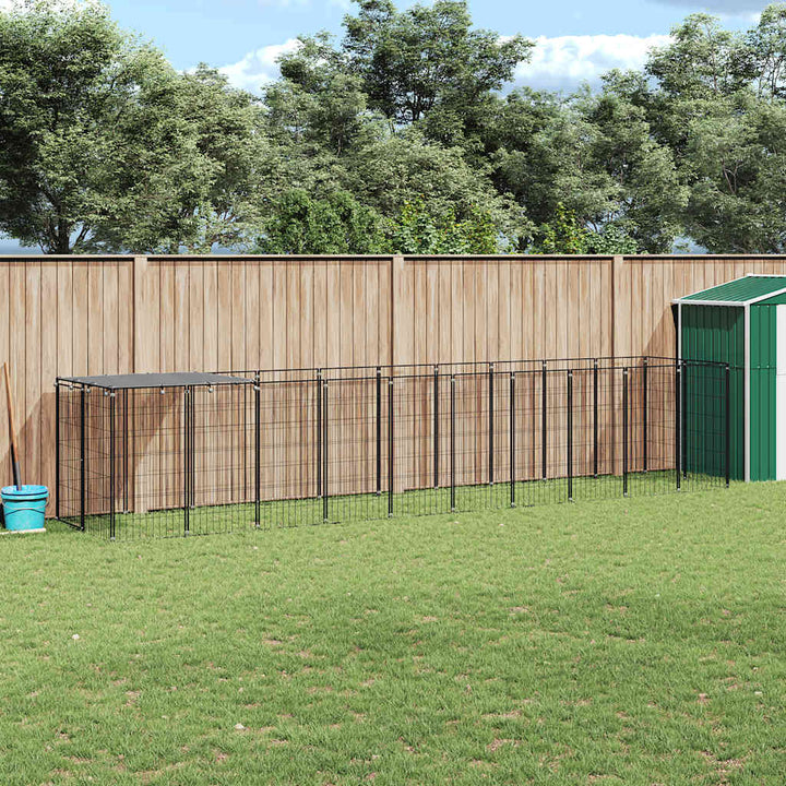 Hundgård svart 6,05 m² stål