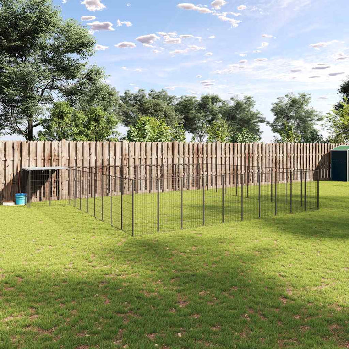 Hundgård svart 31,46 m² stål