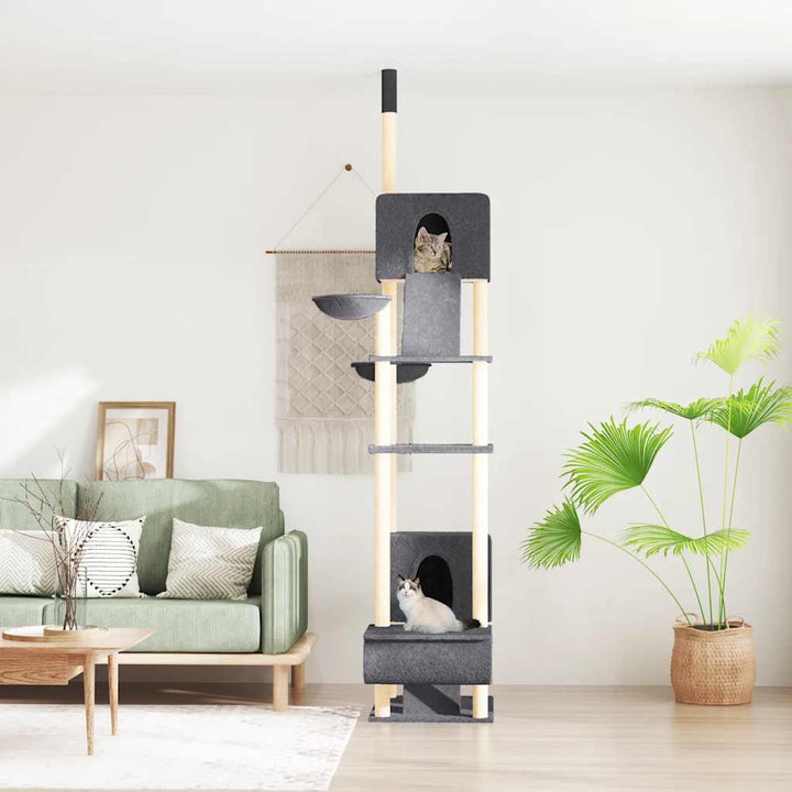 Golv-till-tak klösträd mörkgrå 277-303 cm