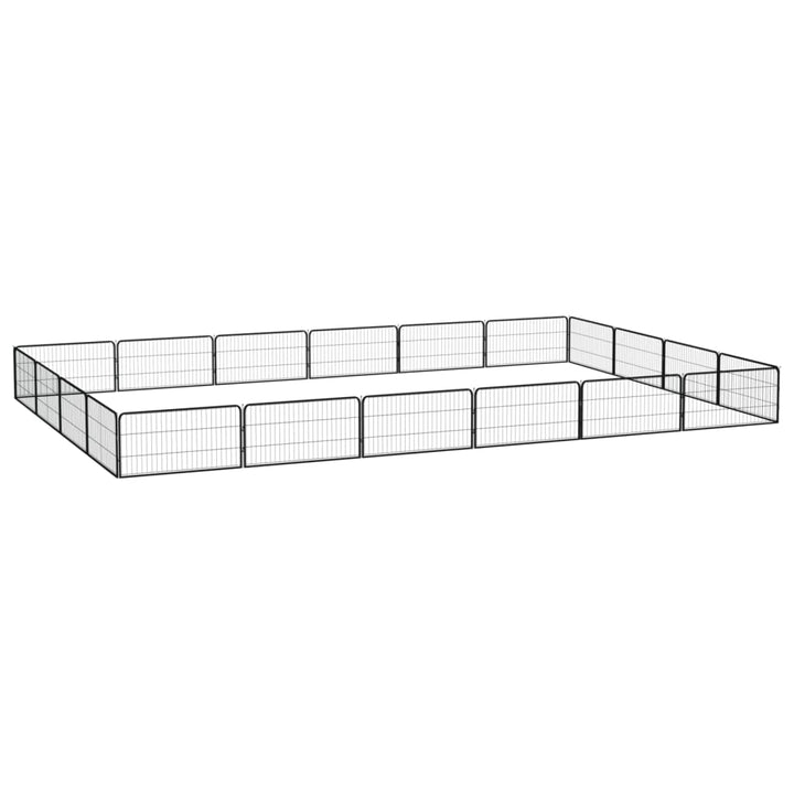 Hundbur 20 paneler svart 100x50 cm pulverlackerat stål