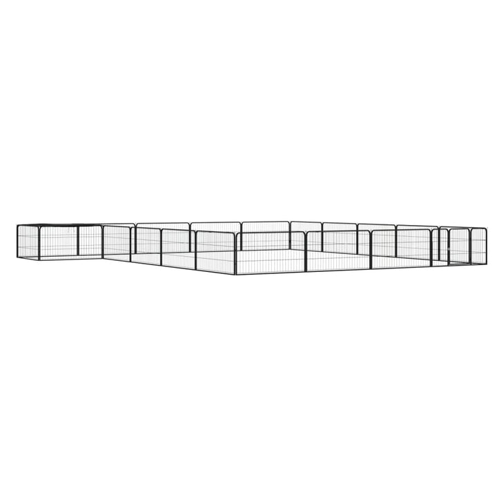 Hundbur 20 paneler svart 100x50 cm pulverlackerat stål