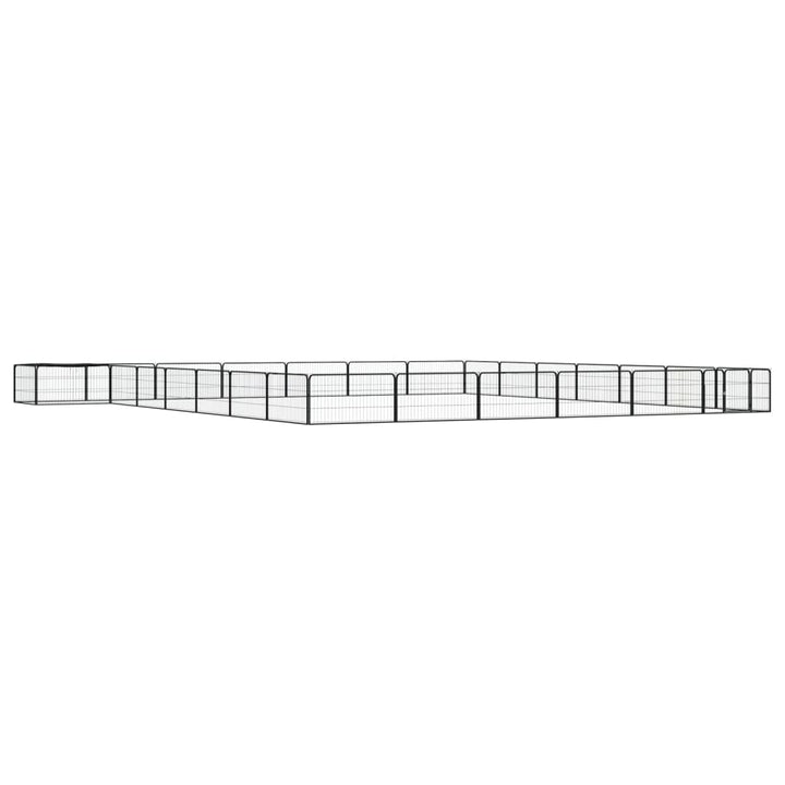 Hundbur 28 paneler svart 100x50 cm pulverlackerat stål