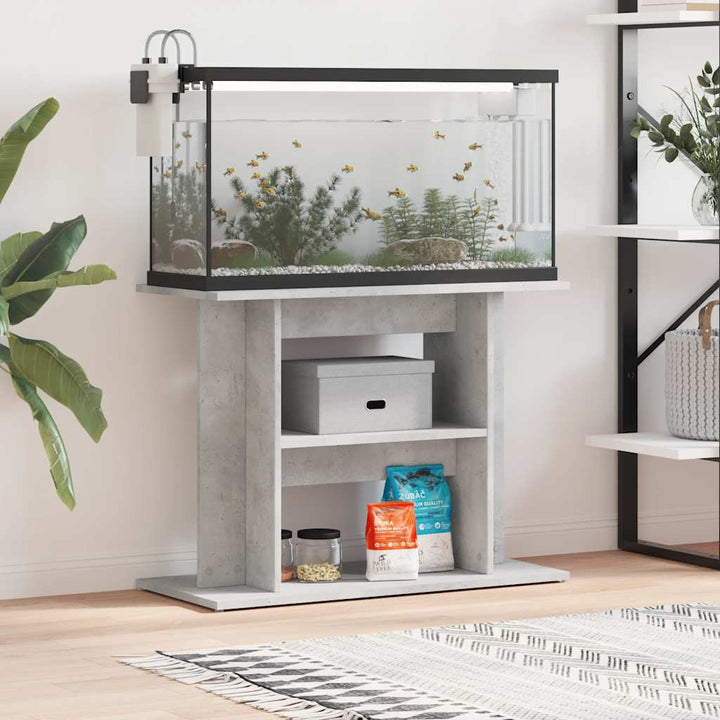 Akvariestativ betong grå 80x35x60 cm konstruerat trä