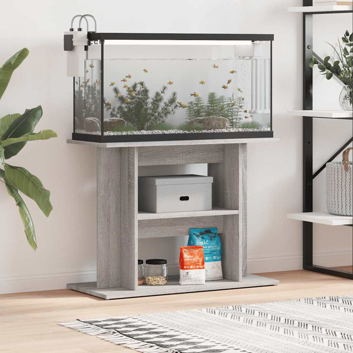 Akvariestativ grå Sonoma 80x35x60 cm konstruerat trä