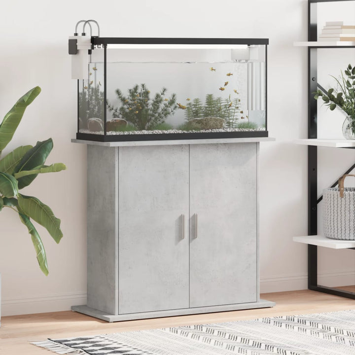 Akvariestativ betong grå 81x36x73 cm konstruerat trä
