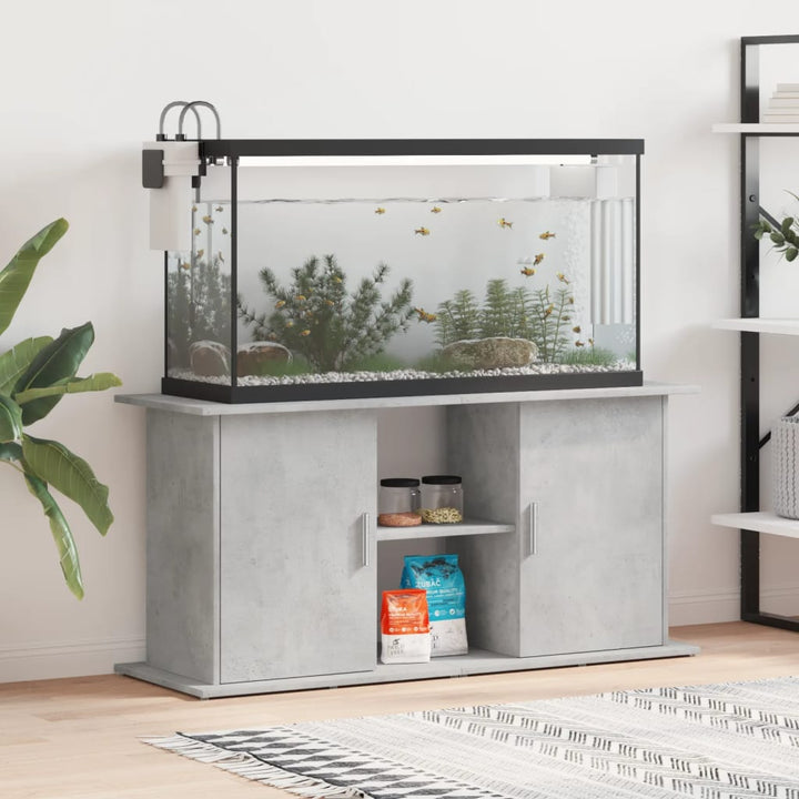 Akvariestativ betong grå 121x41x58 cm konstruerat trä