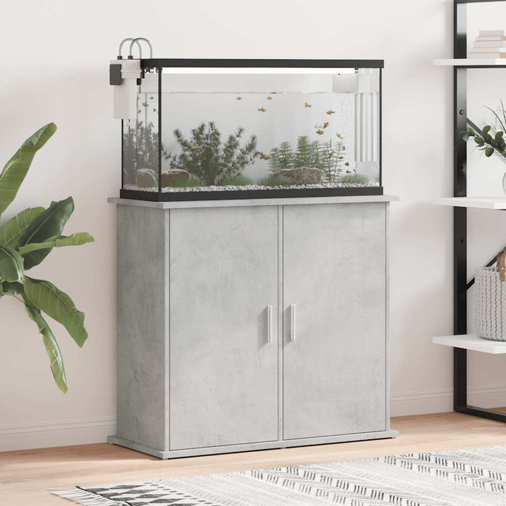 Akvariestativ betong grå 81x36x73 cm konstruerat trä