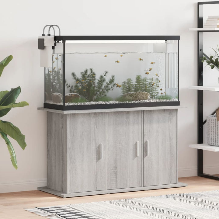 Akvariebänk grå sonoma 101x41x58 cm konstruerat trä