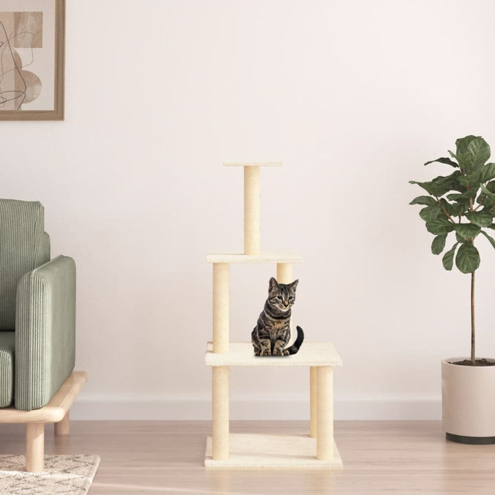 Klösträd med sisalpelare gräddvit 111 cm