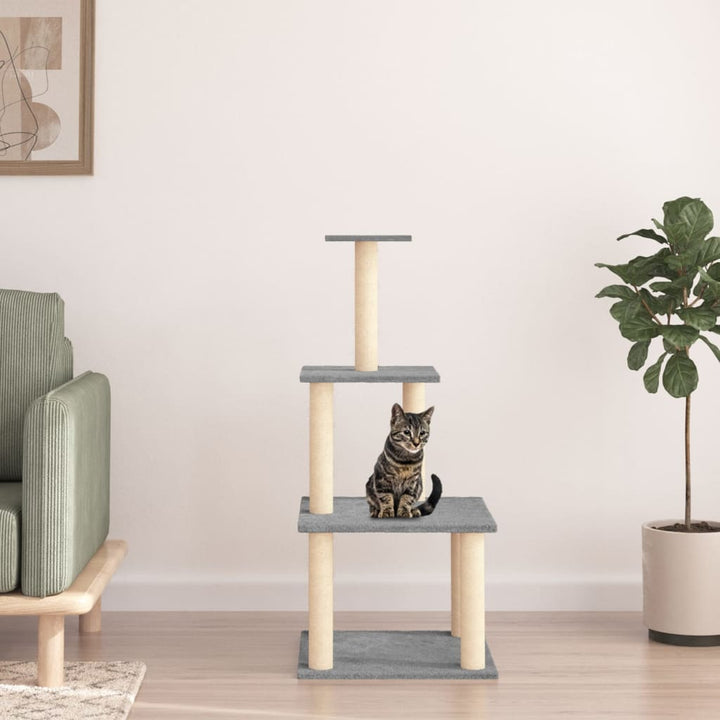 Klösträd med sisalpelare ljusgrå 111 cm
