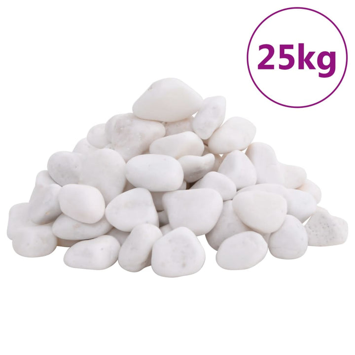 Polerad småsten 25 kg vit 2-5 cm