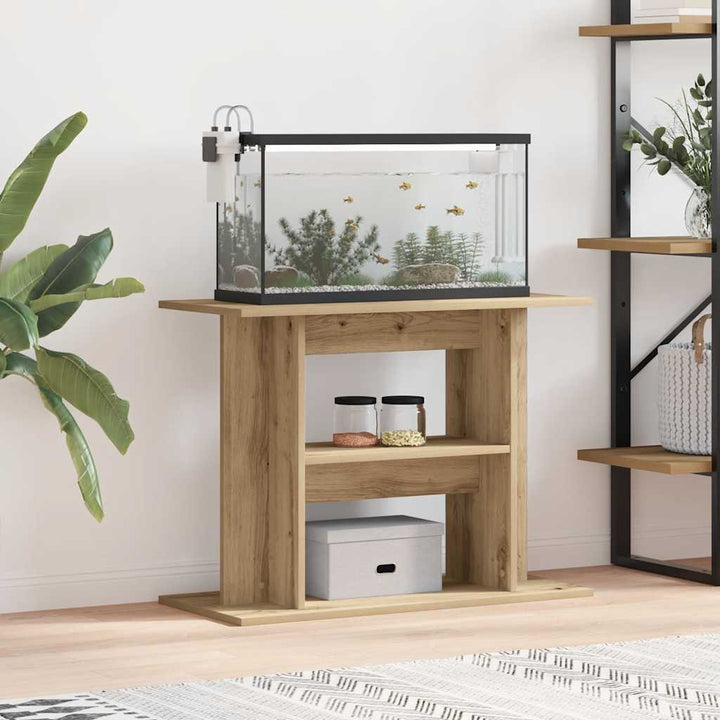 Akvariestativ hantverksmässig ek 80x35x60 cm konstruerat trä