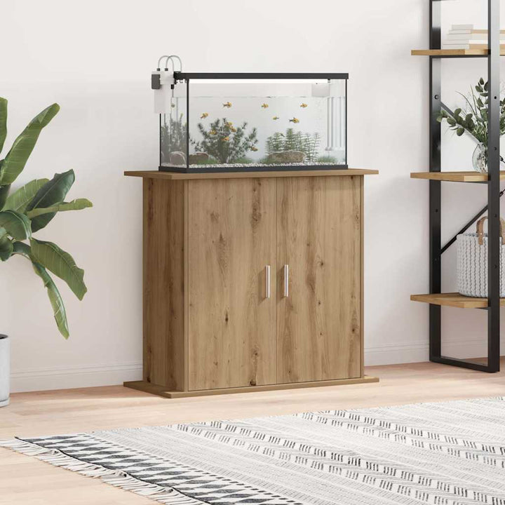 Akvariestativ hantverksmässig ek 81x36x73 cm konstruerat trä
