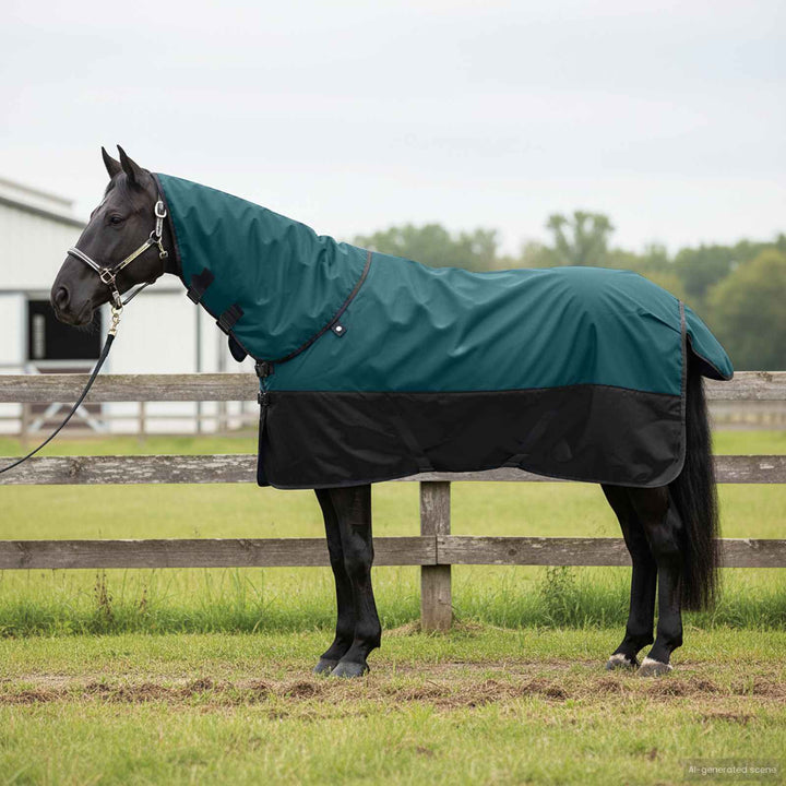 Hästdyna Mörkgrön och svart 75 cm Polyester