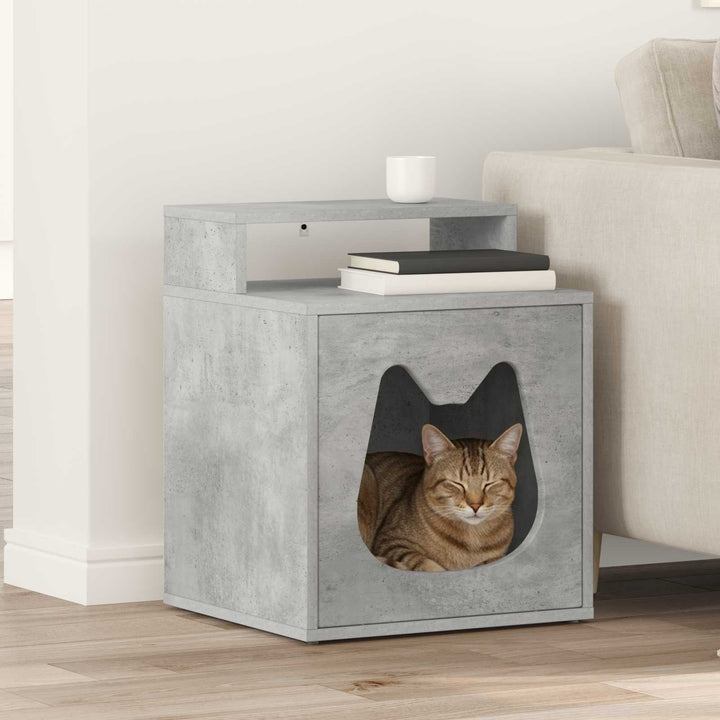 Katt hus Betong 42,5 x 40 x 53,5 cm Konstruerat trä