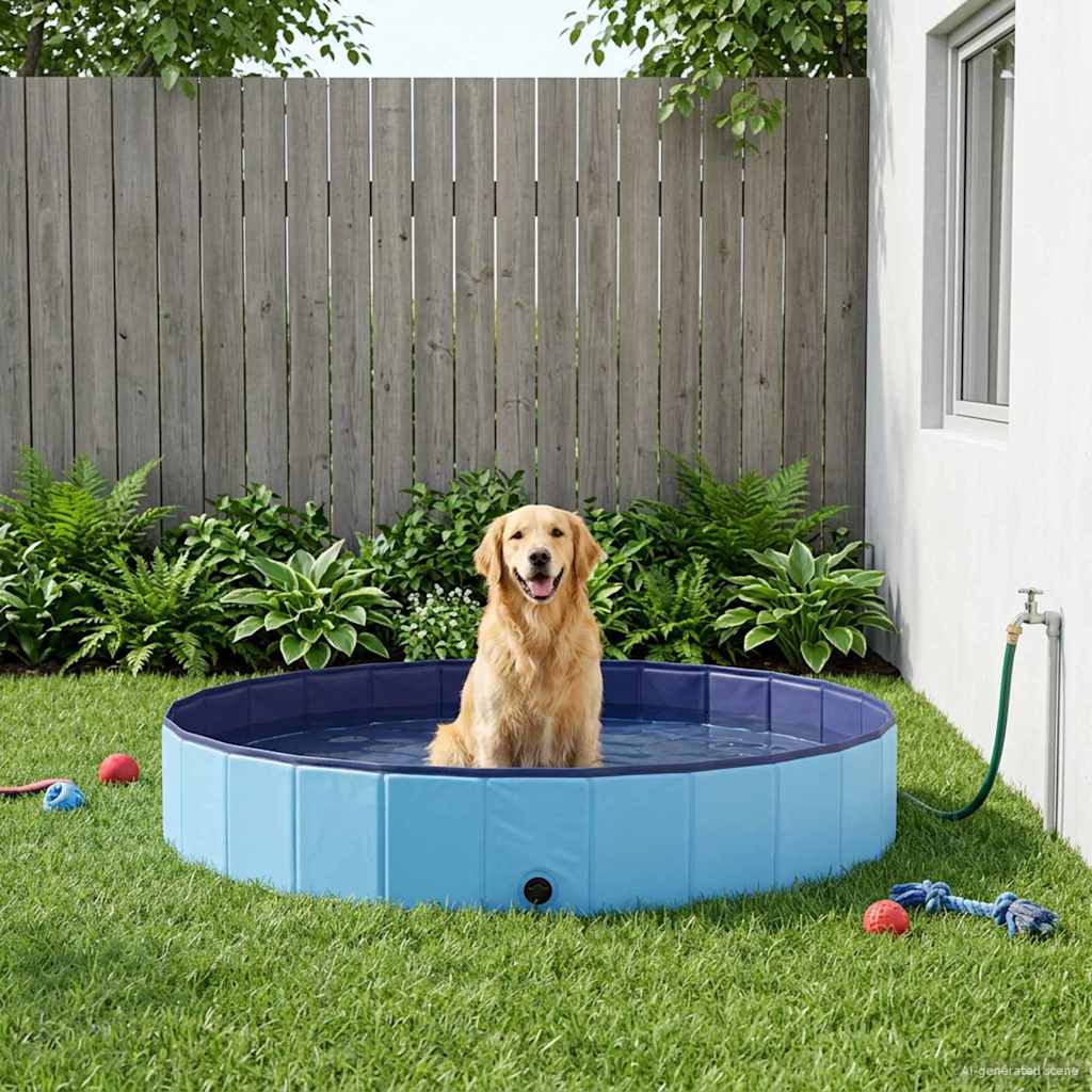 Hundpool Ø300 x 38 cm Tjock PVC Blå