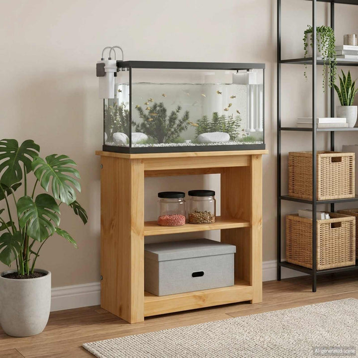 Aquariumställ PANAMA Brun 60 x 30 x 60 cm 150 kg Massiv furu