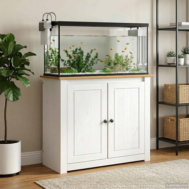 Aquariumställ PANAMA Vit och brun 81 x 36 x 73 cm 250 kg