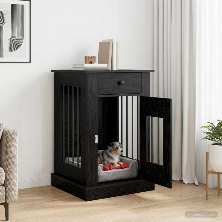 Hundbur möbel Svart ek 50 x 47,5 x 80 cm Konstruerat trä