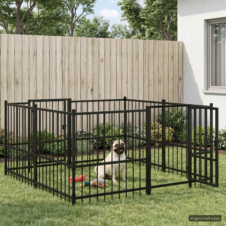 Utomhus Hund Playpen 192 x 192 x 100 cm för Medelstor ras Stål