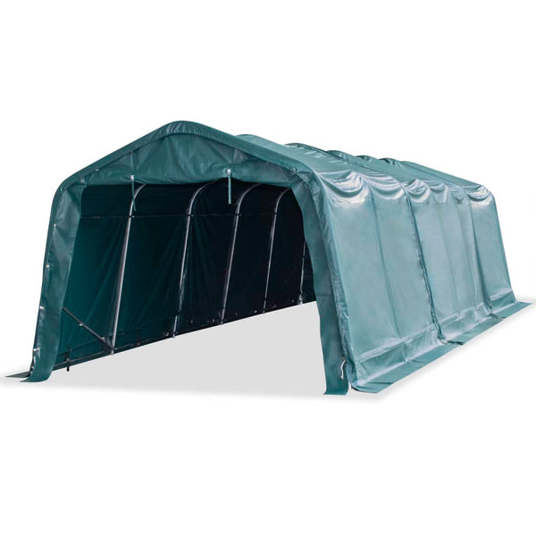 Vindskydd för boskap PVC 550 g/m² 3,3x9,6 m mörkgrön