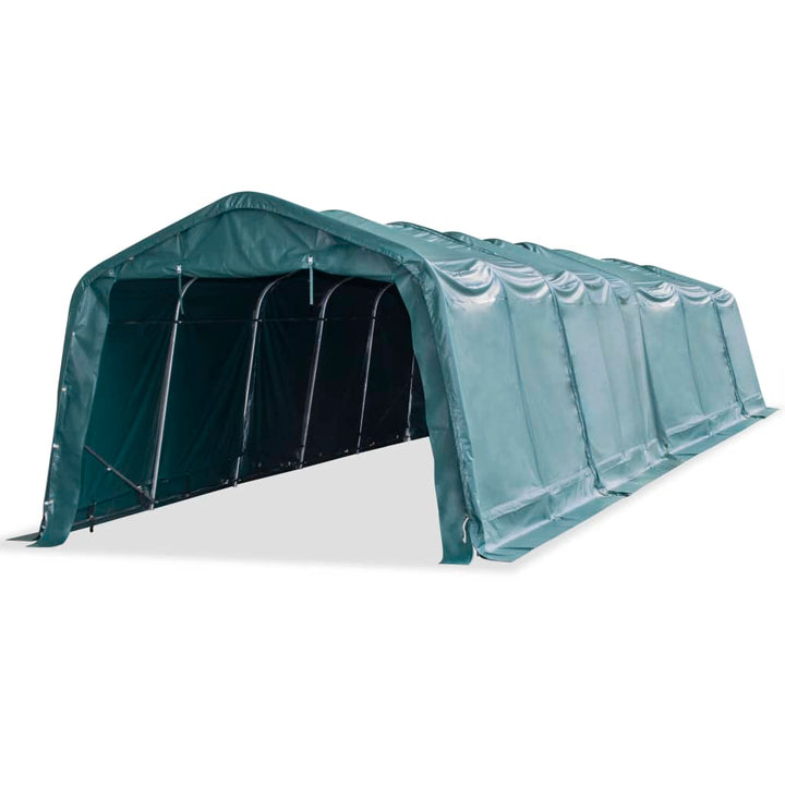 Vindskydd för boskap PVC 550 g/m² 3,3x12,8 m mörkgrön