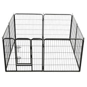 Hundhage 8 paneler stål 80x80 cm svart
