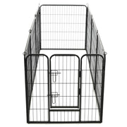 Hundhage 8 paneler stål 80x80 cm svart