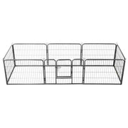 Hundhage 8 paneler stål 60x80 cm svart