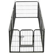 Hundhage 8 paneler stål 60x80 cm svart