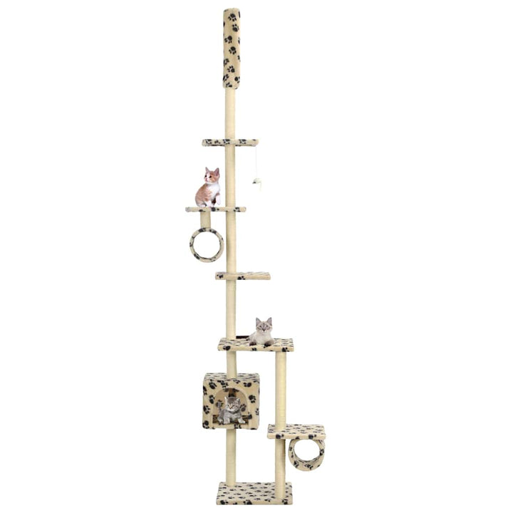 Klösträd med sisalpelare 260 cm tassavtryck beige