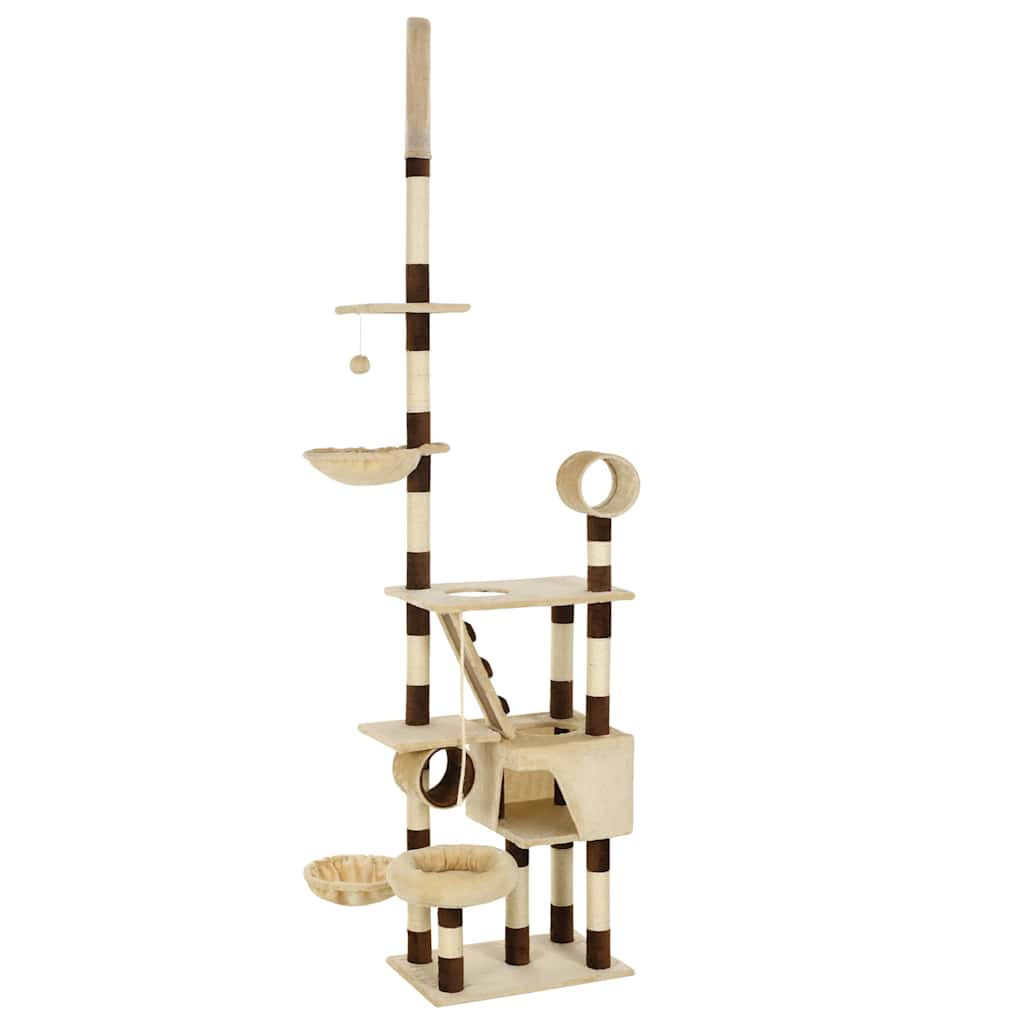 Katträd med klöspelare i sisal 246-280 cm beige och brun