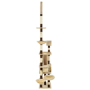 Katträd med klöspelare i sisal 246-280 cm beige och brun