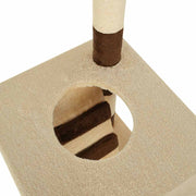 Katträd med klöspelare i sisal 246-280 cm beige och brun