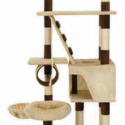 Katträd med klöspelare i sisal 246-280 cm beige och brun