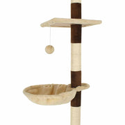 Katträd med klöspelare i sisal 246-280 cm beige och brun