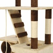 Katträd med klöspelare i sisal 246-280 cm beige och brun