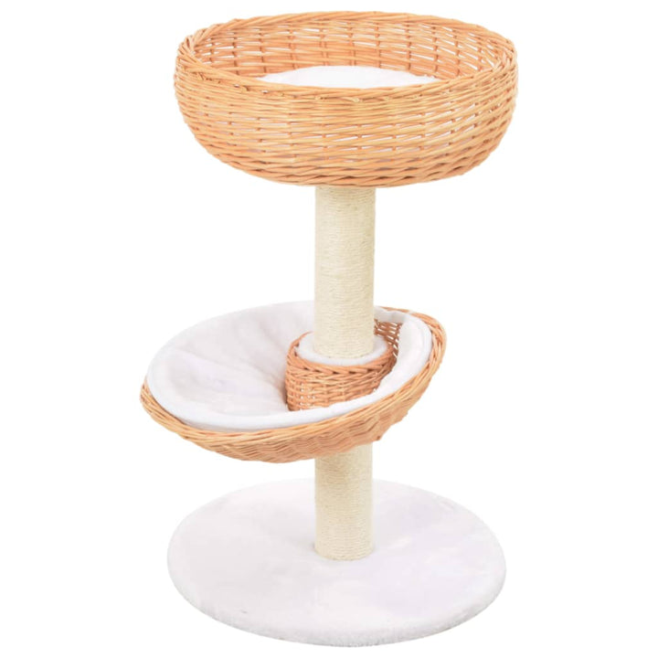 Katträd med klöspelare i sisal & naturlig pil