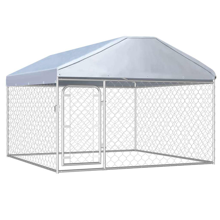 Hundgård med tak för utomhusbruk 200x200x135 cm