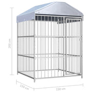 Hundgård för utomhusbruk med tak 150x150x200 cm