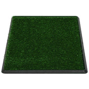 Djurtoalett 2 st med tråg & konstgräs grön 76x51x3 cm WC
