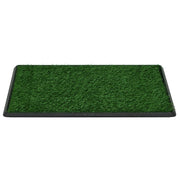 Djurtoalett 2 st med tråg & konstgräs grön 76x51x3 cm WC