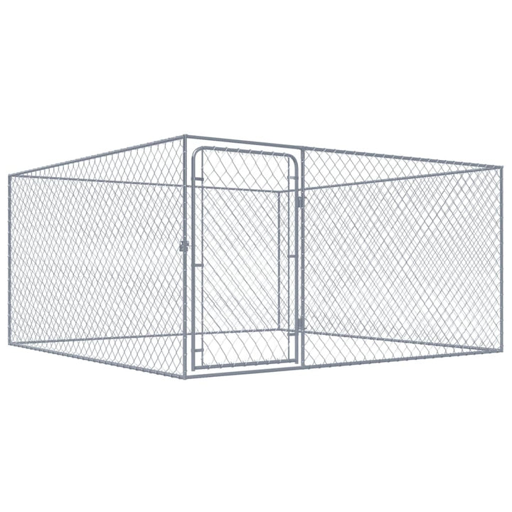 Hundgård för utomhusbruk galvaniserat stål 2x2x1 m