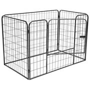 Slitstark hundhage svart 120x80x70 cm stål