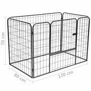 Slitstark hundhage svart 120x80x70 cm stål
