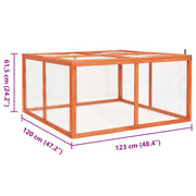 Kaninbur 124x120x60 cm massivt granträ