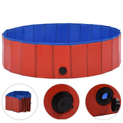 Hopfällbar hundpool röd 120x30 cm PVC