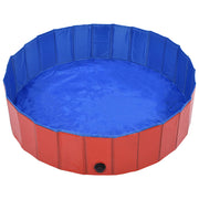 Hopfällbar hundpool röd 120x30 cm PVC