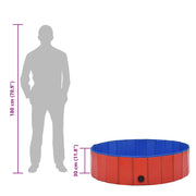Hopfällbar hundpool röd 120x30 cm PVC